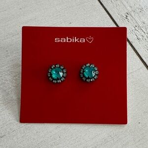 Sabika Turquoise and antique silver stud earrings